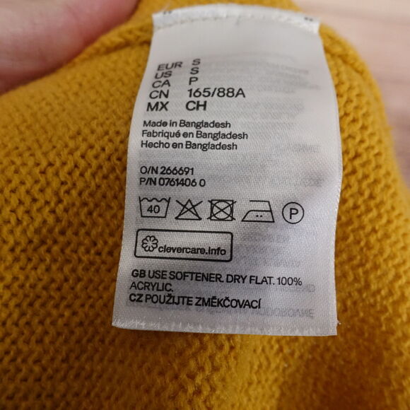 DIVIDED H&M ACRYLIC TURTLENECK SWEATER WOMENS SIZE S SMALL YELLOW GOLD - Picture 6 of 6